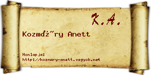 Kozmáry Anett névjegykártya